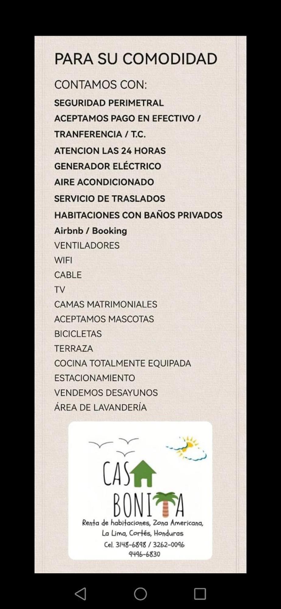 Hotel Casa Bonita La Lima San Pedro Sula 外观 照片